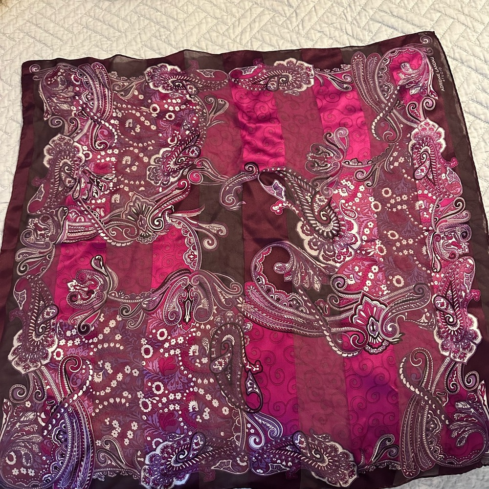 Paisley Silk Scarf in Pink and Purple